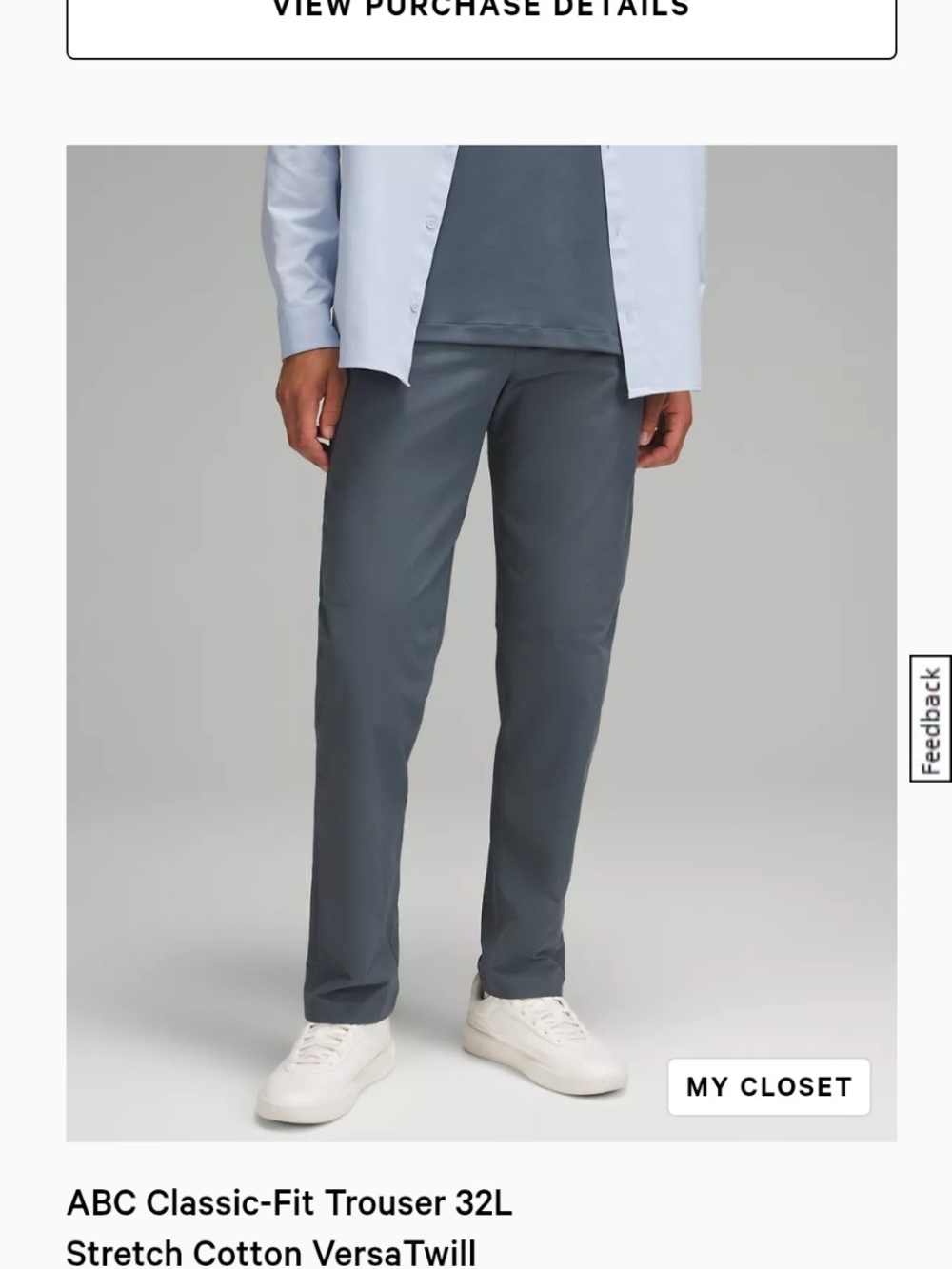 Lululemon ABC Classic-Fit Trouser in Slate Gray - Men's Pants